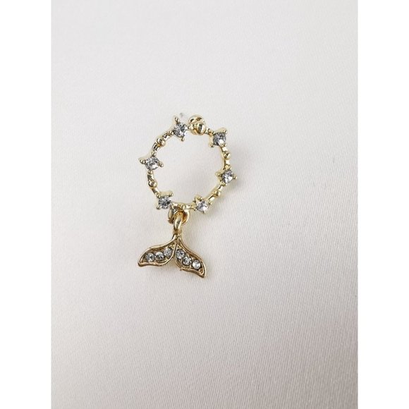 Brand New 14K Gold Plated Mermaid Tail Dangle Earrings - Picture 3 of 6